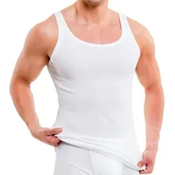 HERMKO Unterhemd 3000 5er Pack Herren Tank Top - Herrenunterhemden aus 100% Bio-Baumwolle, OEKO-TEX® zertifiziert, ideal für Komfort und Hautverträglichkeit, in klassischem Weiß.