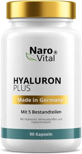 Hyaluronsäure Kapseln 500 mg | Anti-Aging & Gelenke - Hyaluronsäure Kapseln für Haut, Gelenke und Anti-Aging, hochdosiert mit 500 mg pro veganer Kapsel. 100% vegan, ohne Tierversuche, hergestellt in Deutschland.