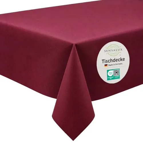 Sensalux Vlies Tischdecke Bordeaux 1 x 2,5 m, stoffähnliche Tischdecke abwaschbar & wasserabweisend, Öko-Tex 100, reißfest für Party, Hochzeit, Event & Catering