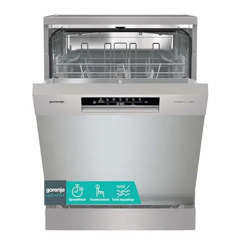 Gorenje GS642E90X Geschirrspüler 60 cm - Freistehender Geschirrspüler für 13 Maßgedecke mit Total AquaStop für vollständigen Überlaufschutz und SpeedWash-Funktion für schnelles Spülen.