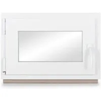 Neruli Kellerfenster Kunststoff Weiß Dreh-Kipp 75x45cm BxH DIN Links 2 -Fach Glas Dichtung Grau