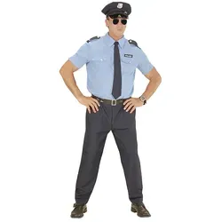 Polizei Herrenkostüm Kunibert - 3XL - Kostüme für Männer, authentisches Polizei Outfit mit Hemd, Hose, Gürtel, Krawatte und Mütze – ideal für Karneval oder Mottopartys!