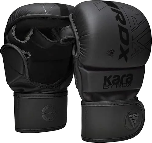RDX Sports MMA-Handschuhe - Black - Handschuhe für Kampfsport und Grappling Training, Größe L/XL+, bieten optimalen Schutz und Grip für intensives Training.
