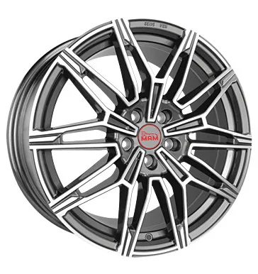 Zoll MAM B3 5x112 ET45 Alufelgen PALLADIUM FRONT POLISH 19 - Alufelgen mit sportlichem Design, speziell angeordnete Speichen für eine spannende Optik, perfekt für einen individuellen Look Ihres Fahrzeugs.