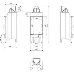 Kamineinsatz aus Stahl NADIA 9 kW Ø 200 - Effiziente Verbrennung in Schwarz - Kaminöfen mit keramischer TERMOTEC Auskleidung für maximale Energieeffizienz und sauberes Glas-System, das die Ablagerung von Ruß minimiert.