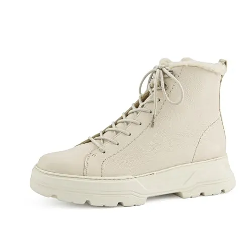 Paul Green Damen Stiefel, beige (biscuit), Gr. 8 - Komfort und Stil vereint - Wanderschuhe mit wärmendem Merino-Futter und Wechselfußbett für individuellen Tragekomfort. Ideal für stilvolle Winterspaziergänge!