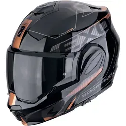 Scorpion Exo-Tech Evo TRAVELLER Schwarz Kupfer Gr. XL 60/61 - Motorradhelm mit ECE-P/J Locking System, Speedview Sonnenblende und inklusive Pinlock für optimalen Schutz und Komfort auf jeder Fahrt.