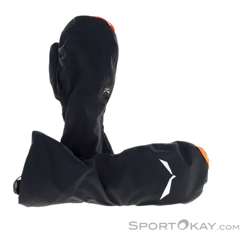 Salewa Ortles PTX 3L Handschuhe (Größe XS, schwarz) - Fäustlinge für Ski und Bergsteigen, höchst funktioneller 3-Lagen Überhandschuh mit Silikonbesatz für optimalen Grip und Schutz