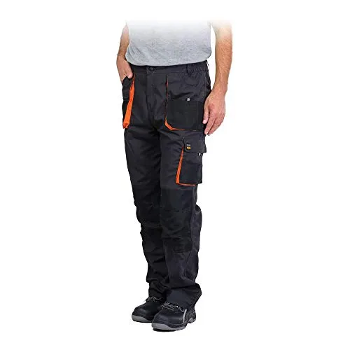 Arbeitshose schwarz mit Kniepolstertaschen - ZERTIFIZIERTE 260g/m², ausgezeichnete Passform und hohe Funktionalität für technische Aufgaben