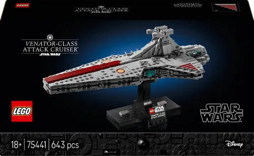 LEGO Angriffskreuzer Venator-Klasse - 75441 - Erlebe das Abenteuer im Star Wars Universum mit diesem LEGO® Modell des Venator-Klasse Angriffskreuzers. Ideal für kreative Bauprojekte und als eindrucksvolle Dekoration für Fans.