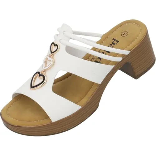 Palado by Sila Sahin Thaumus Sandalette in Weiß (Gr. 36) - Stilvolle Sandalette mit offenem Zehenbereich, ideal für warme Tage. Der bequeme Blockabsatz und das synthetische Obermaterial sorgen für einen angenehmen Tragekomfort.