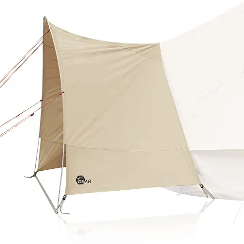 yourGEAR Tipi-Zelt Canopy Porch Desert Pro 8/10 - Tipizelt mit Vordach, ideal für Camping und Outdoor-Aktivitäten, bietet zusätzlichen Schutz und Schatten mit einer Größe von 300x140x195 cm.