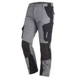 FHB® Arbeitshose FLORIAN grau/schwarz, Größe 24 - Die FLORIAN Arbeitshose von FHB® bietet modernen Schnitt und strapazierfähiges Material. Mit elastischen Seiteneinsätzen und robusten Kniepolstertaschen für optimalen Komfort bei jedem Einsatz.