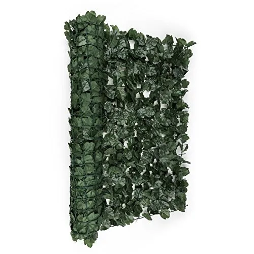 blumfeldt Balkonsichtschutz Fency Dark Ivy - Balkonsichtschutz aus hochwertigem Polyester mit attraktivem Efeu-Muster, ideal für mehr Privatsphäre und Windschutz auf Balkon oder Terrasse.