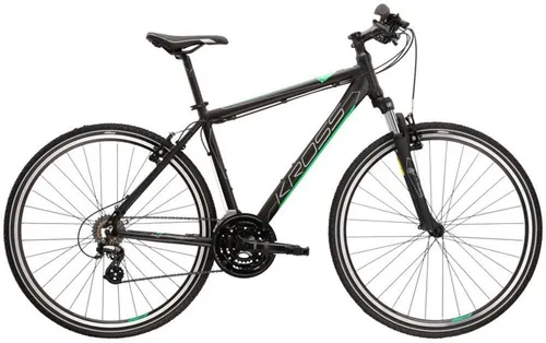 KROSS Crossbike Evado 2.0 28" schwarz - Fahrrad mit 21 Gängen und Shimano Tourney Schaltwerk, ideal für Alltag und Ausflüge, komfortable Sitzposition und robuste Aluminium-Konstruktion.
