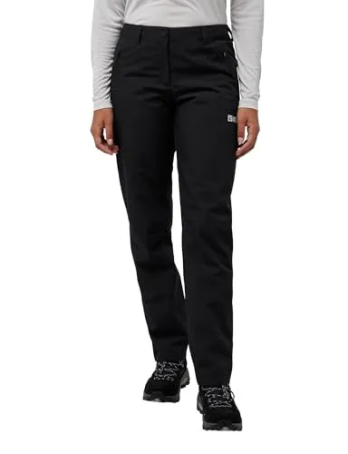 Jack Wolfskin Damen Parana Pants - Wasserdichte Wanderhose in Schwarz, Größe 42 EU - Wanderhose mit vorgeformten Knien und Gamaschen, ideal für Outdoor-Abenteuer bei jedem Wetter.