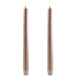 Uyuni LED Tafelkerze 25cm Sandstone 2 Stück - Kerzen mit echter Wachsoberfläche, erzeugen ein angenehmes, rauchfreies Licht und haben eine realistische 3D-Flamme für stimmungsvolle Momente.