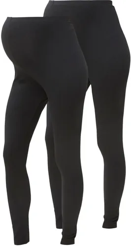 Mamalicious Umstandsleggings MLEMMA LONG LEGGING 2-P A. E. NOOS schwarz XL - Umstandsmode: Hochwertige Leggings aus 50% BIO-Baumwolle, elastisch und bequem für werdende Mütter, mit hohem Bund für optimalen Komfort.