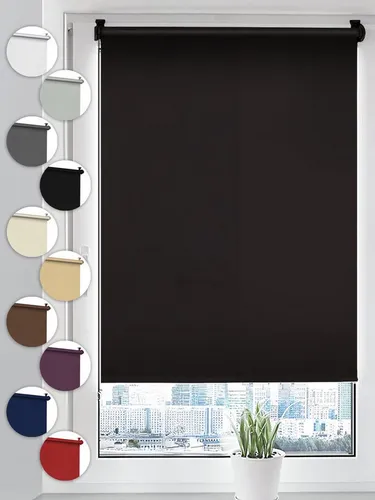 Verdunklungsrollo Seitenzugrollo, Sonello, verdunkelnd, einfach Montage ohne Bohren, Klemmfix, 25cm x 100cm Schwarz Verdunkelungsrollo, Rollos Fenster, Sonnenschutz