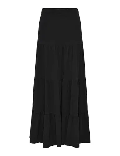 ONLY Maxirock ONLMAY MAXI SKIRT – Modischer Baumwollrock in Schwarz - Eleganter Maxirock aus 100% Baumwolle mit elastischem Bund. Pflegeleicht und ideal für jeden Anlass. Ein Must-Have für modebewusste Frauen!