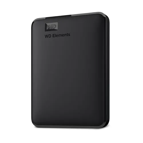 Western Digital Elements Portable externe Festplatte 1 TB (mobiler Speicher, USB 3.0-Schnittstelle, Plug-and-Play, für Windows formatiert) Schwarz