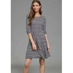 Laura Scott Jerseykleid femininer Stil, taillierte Passform, mit Volant am Kleidersaum blau 40