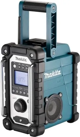 Makita DMR116 Baustellenradio solo - Tragbares Akku-Radio mit Spritzwasserschutz, leistungsstarker Sound und integrierter Subwoofer