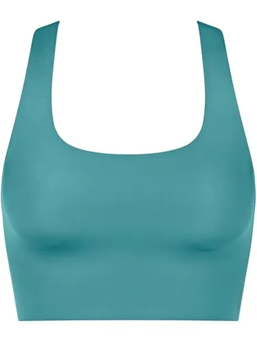 Sloggi Zero Feel 2.0 Racer Top Quiet Turquoise - Ultraweiches Racer Top aus recyceltem Polyamid mit innovativer Nahtlos-Technologie. Bietet 360-Grad-Stretch für optimale Bewegungsfreiheit und Komfort – ideal für den Alltag.