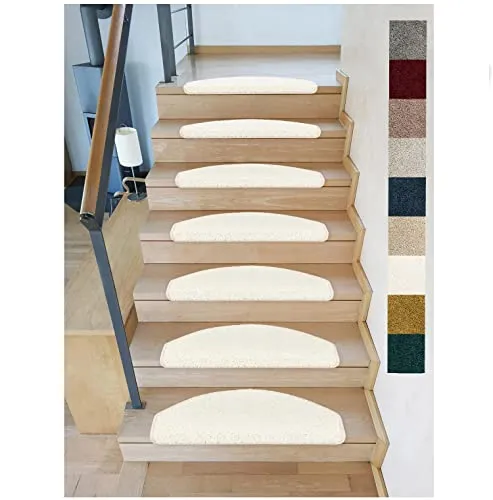 Kettelservice-Metzker Stufenmatten Emphoria Halbrund Creme – 15 Stück - Die Emphoria Stufenmatte begeistert mit modernen Farben und einem weichen Shaggy-Design. Ideal für sicheren Halt und angenehmen Laufkomfort. Hochwertige Verarbeitung für langlebige Nutzung.