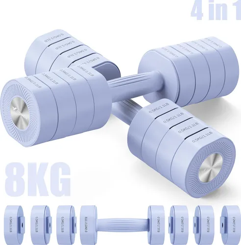 Verstellbare 4-in-1 Kurzhanteln 2er Set – Fitness Dumbbells für Zuhause & Gym - Verstellbare Hanteln (1–4 kg) für effektives Krafttraining. Sicherer Gewichtwechsel dank innovativer Struktur. Rutschfeste Griffe und platzsparendes Design für vielseitige Nutzung zu Hause oder im Büro.
