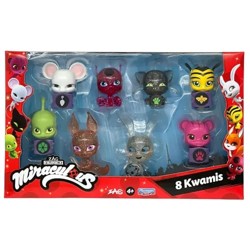 BANDAI - Miraculous Kwami Mini-Figuren Set - 8 süße Figuren für kleine Helden - Actionfiguren für Kinder, mit 8 detaillierten Kwami-Figuren aus der Miraculous-Serie, ideal für Fans ab 4 Jahren und perfekt zum Sammeln und Spielen.