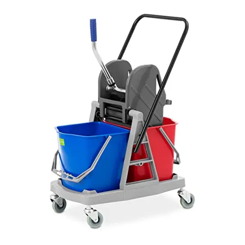 ulsonix UNICLEAN TWO34 Reinigungswagen - Gewerbe, Industrie & Wissenschaft – professioneller Putzwagen mit 2 Eimern (2 x 17 L) und integrierter Presse für effizientes Wischen und rückenschonendes Arbeiten.