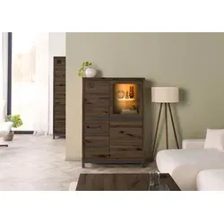 VILLANDERS Highboard Kernbuche 103x40x148 tabacco braun geölt - Massives Highboard aus edler Kernbuche mit Riss-Optik und Soft-Close-Technologie. Ideal kombinierbar mit weiteren Möbeln der VILLANDERS Serie für stilvolle Akzente in Ihrem Zuhause.