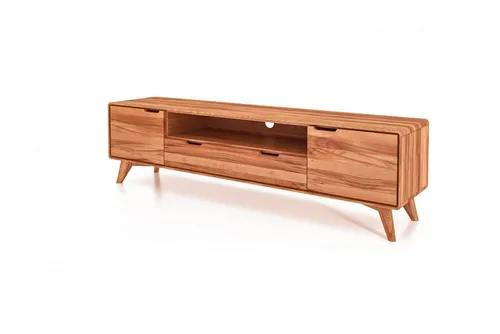 TV-Board Gerg aus Kernbuche - 180x40x48 cm - TV-Möbel & Schrankwände: Stilvolles TV-Board aus massiver, geölter Kernbuche mit 2 Türen, 1 Schublade und Soft Close für elegantes Wohnen.