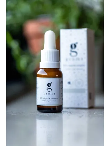 Grums HA + Peptide Complex Augenserum (15 ml) - Leichtes Augenserum mit HA + Peptide Complex zur Unterstützung der Pflege empfindlicher Haut. Reduziert Schwellungen und feine Linien, zieht schnell ein und sorgt für ein frisches Aussehen ohne fettigen Film.