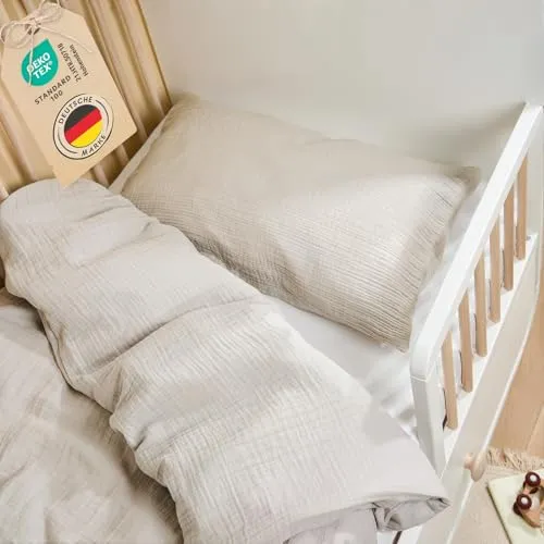 Laleni Kinderbettwäsche - Oeko-TEX zertifizierte Musselin Bettwäsche für höchsten Komfort - Bettwäsche-Sets aus 100% Baumwolle, schadstofffrei und pflegeleicht. Atmungsaktiver Musselin-Stoff sorgt für optimale Temperaturregulierung im Schlaf.