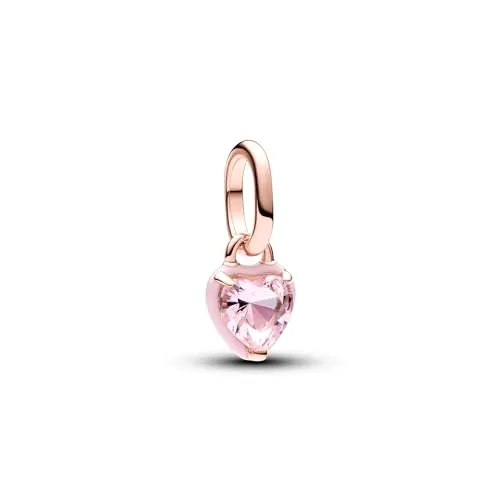 PANDORA ME Rosafarbenes Chakra-Herz Mini-Charm-Anhänger - Bead Charms für Damen, mit rosévergoldetem Design und herzförmigem Kristall, der Liebe symbolisiert und deinem Look Tiefe verleiht.