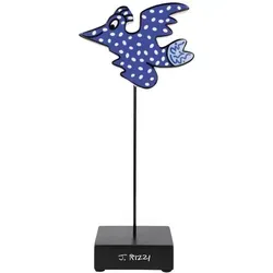 Dekofigur GOEBEL "James Rizzi - Snow Bird", blau, B:8cm H:27,5cm T:12,5cm, Porzellan, Dekofiguren, Sammelfigur, Tierfigur