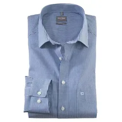 OLYMP Businesshemd Luxor Comfort Fit Blau 39 - Hochwertiges Businesshemd aus 100% Baumwolle mit Kentkragen, ideal für einen eleganten Auftritt im Büro oder bei Abendveranstaltungen.
