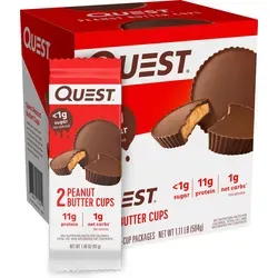 Quest Nutrition Peanut Butter Cups (12x42g) - Sportnahrung mit weniger als 1 g Zucker, 11 g Protein pro Portion und dem unverwechselbaren Geschmack von Reese’s - ideal für gesundheitsbewusste Naschkatzen!