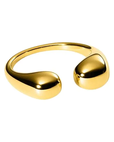 Purelei® Embrace Ring (Gold) – Wasserfester Damenring aus Edelstahl - Ringe für Damen, wasserfest und verstellbar von Größe S bis M, ideal für individuellen Stil und elegantes Ring-Stacking.
