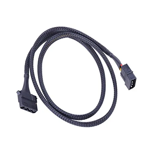 Phobya 4Pin Molex Stromverlängerung 90cm - Schwarz Kabel Lüfterkabel und Adapter