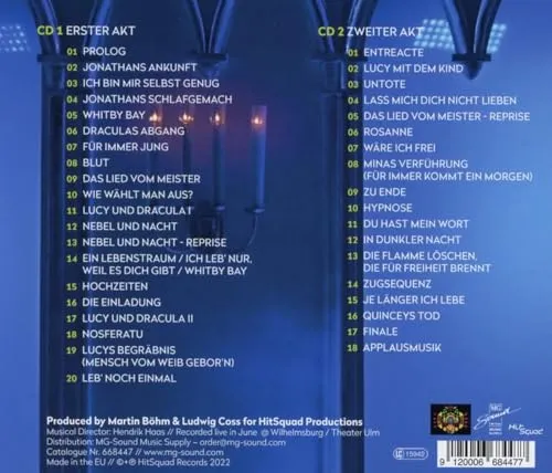 Dracula - Das Musical - Live aus der Wilhelmsburg Ulm - Film-Soundtracks (Songs) - Erleben Sie die packende Musik des Musicals mit mitreißenden Melodien und eindrucksvoller Atmosphäre.