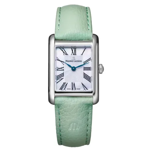 Maurice Lacroix Fiaba Square FA1205-SS001-160-5 Damenarmbanduhr - Elegante Damenuhr mit rechteckigem Edelstahlgehäuse, Saphirglas und Lederarmband – perfekt für stilvolle Anlässe.