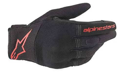 Alpinestars Copper Gloves – Motorradhandschuhe in Black Red Fluo - Motorradhandschuhe mit hervorragender Langlebigkeit und Robustheit, ideal für anspruchsvolle Fahrer.