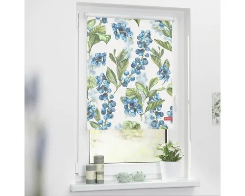 Rollo Klemmfix Heidelbeere, 120 x 150 cm - Blickdicht und ohne Bohren - Rollos für stilvolle Fensterdekoration im Cottage-Style, einfach ohne Bohren zu montieren und bieten Sicht- und Sonnenschutz bei gleichzeitigem Lichtdurchlass.