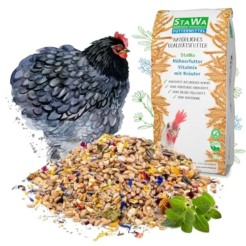 StaWa Hühnerfutter Vitalmix mit Kräuter, das Beste Geflügelkörnerfutter, ohne Gentechnik, 10 kg