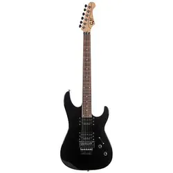 GJ2 Guitars Shredder Inspiration Black mit Bare Knuckle - E-Gitarre mit leichtem Lindenholz-Korpus, Ahornhals und Bare Knuckle Nailbomb-Pickups für kraftvollen Sound. Ideal für Shredder und vielseitige Musikstile!