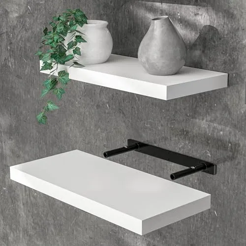 Casaria Wandboard 50cm - Weißes Hängeregal mit 15kg Tragkraft - Wandkonsolen in elegantem matt weiß, ideal für die Küche. Bietet eine Tragkraft von 15kg und ist perfekt für platzsparende Aufbewahrung.