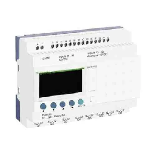 Schneider Electric SR2B201JD SPS-Steuerrelais, Zelio Logic - Kompakte SPS-Steuerung mit 20 E/A und 12 VDC, ideal für einfache Automatisierungsaufgaben und bietet eine benutzerfreundliche Bedienung durch das integrierte Display.